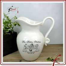 Household Item Wholesale Porcelain Ceramic Water Pitcher Tin Pitcher
